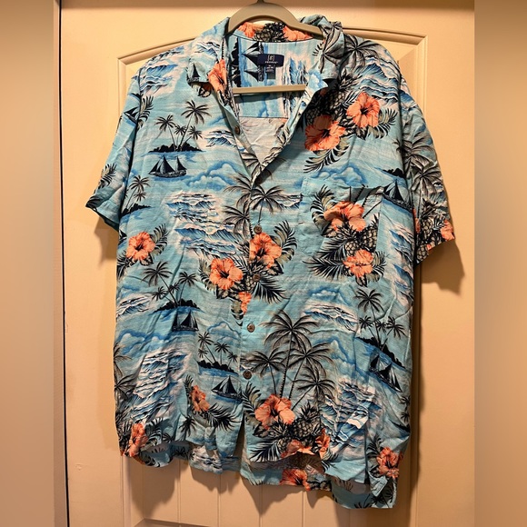 Men’s Collared Hawaiian Button Down Shirt - Picture 1 of 3